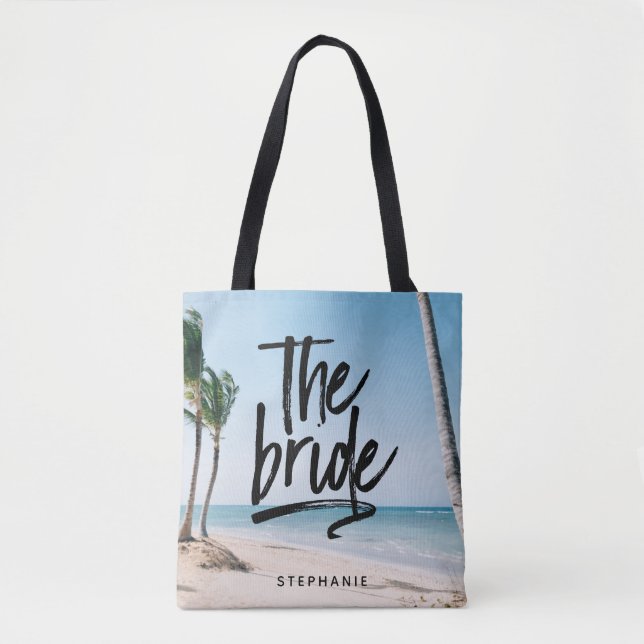 Personalised Beach The Bride Tote Bag (Front)