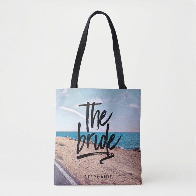 Personalised Beach The Bride Tote Bag (Front)