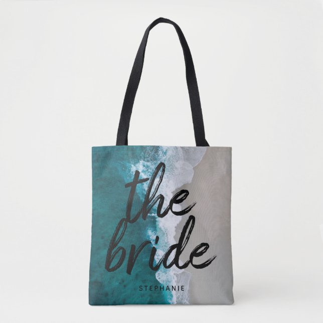 Personalised Beach The Bride Tote Bag (Front)