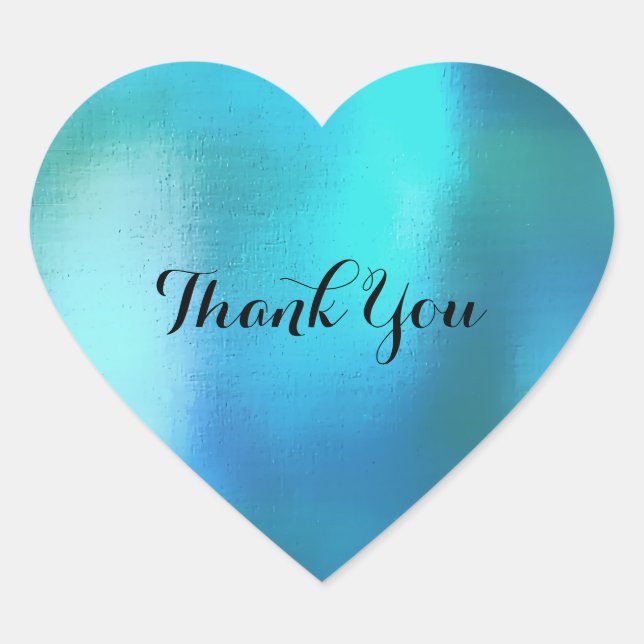 Personalised Beach Tiffany Ocean Blue Heart Sticker (Front)