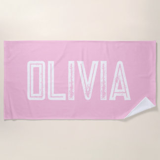 Personalised Beach Towel: Bold Font Custom Name Towel
