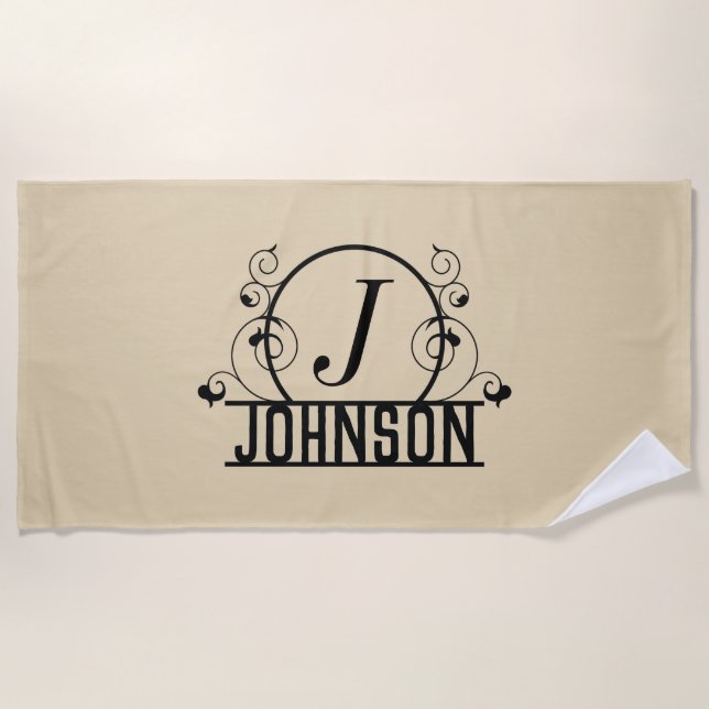 Personalised Beach Towel Custom Name Bath Towel (Front)