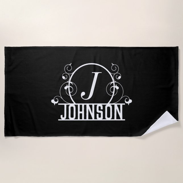 Personalised Beach Towel Custom Name Bath Towel (Front)