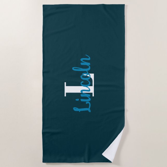 Personalised Beach Towel - Custom Name or Initials (Front)