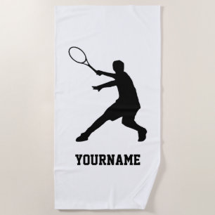 Personalised beach towel for tennis player & coach