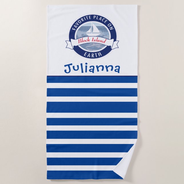 Personalised Beach Towels - Favourite Beach (Front)