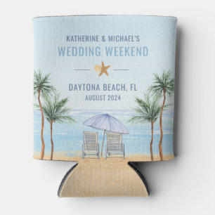 Personalised Beach Wedding Can Cooler