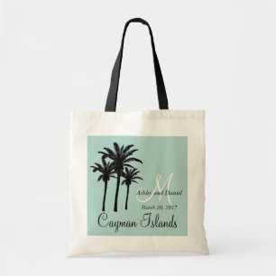 Personalised Beach Wedding Tote Bag Palm Trees