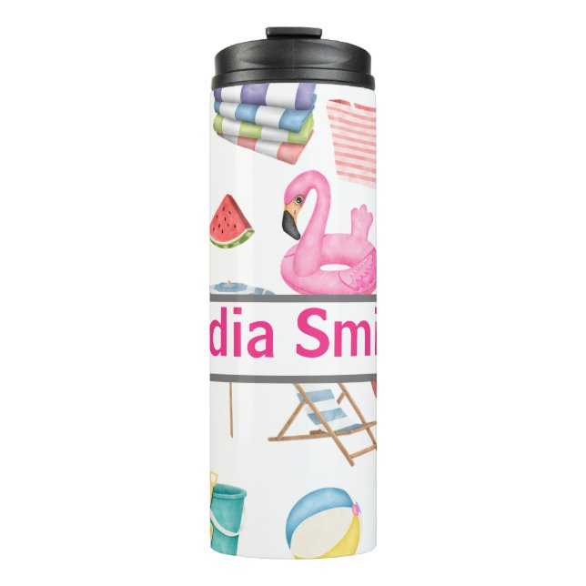 Personalised beachy drink tumbler (Front)