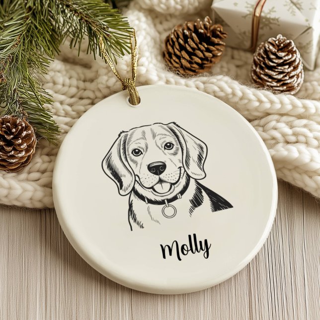 Personalised Beagle Dog Christmas Ceramic Tree Decoration (Creator Uploaded)