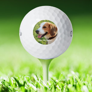 Personalised Beagle Dog Photo and Dog Name Golf Balls