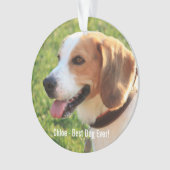 Personalised Beagle Dog Photo and Dog Name Ornament (Front)