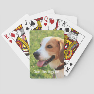Personalised Beagle Dog Photo and Dog Name Playing Cards