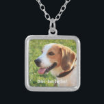 Personalised Beagle Dog Photo and Dog Name Silver Plated Necklace<br><div class="desc">Personalised Beagle Dog Photo and Dog Name design - customise this keepsake with an uploaded photo of your Beagle the dog's name or add your own text - We love "dog's name", dog's birthday or day of passing. Just click on "customise" to add your personalised text, change the font and...</div>