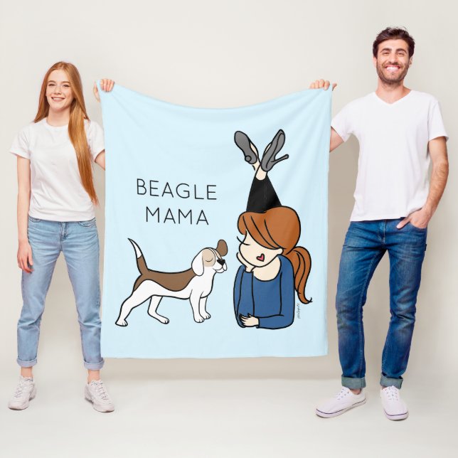 Personalised Beagle Mama  Fleece Blanket (In Situ)