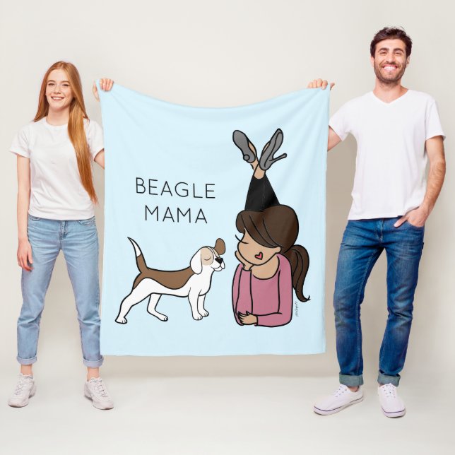 Personalised Beagle Mama  Fleece Blanket (In Situ)