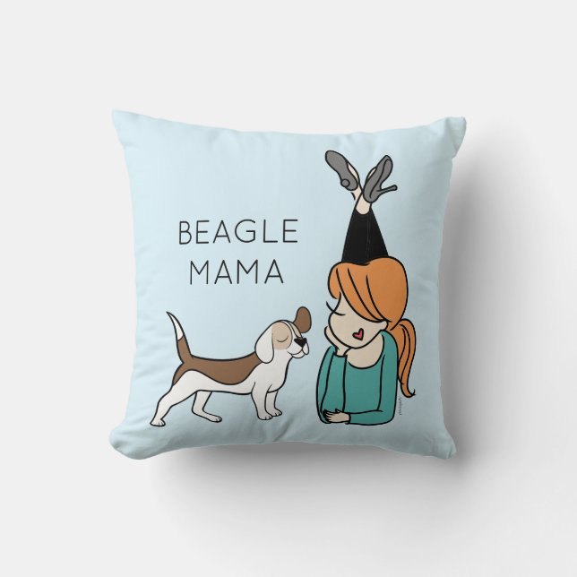 Personalised Beagle Mama  Throw Pillow (Front)