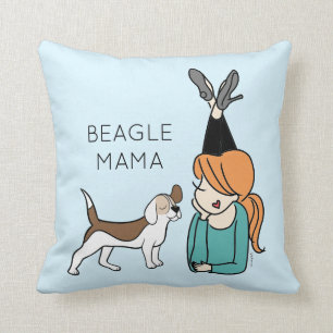 Personalised Beagle Mama  Throw Pillow