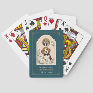 Personalised Beagle Wedding Favour Photo Playing Cards
