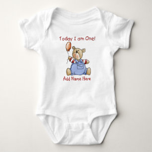 Personalised Bear 1st Birthday Bodysuit and Tshirt