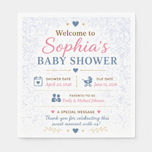 Personalised Bear Baby Shower Napkins