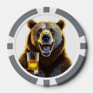 Personalised Bear Composite Poker Chips