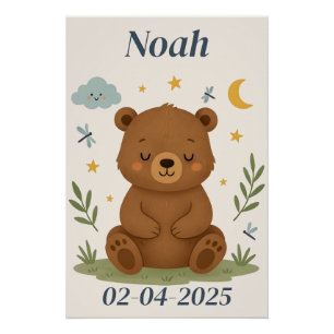  Personalised Bear Poster for Kids 