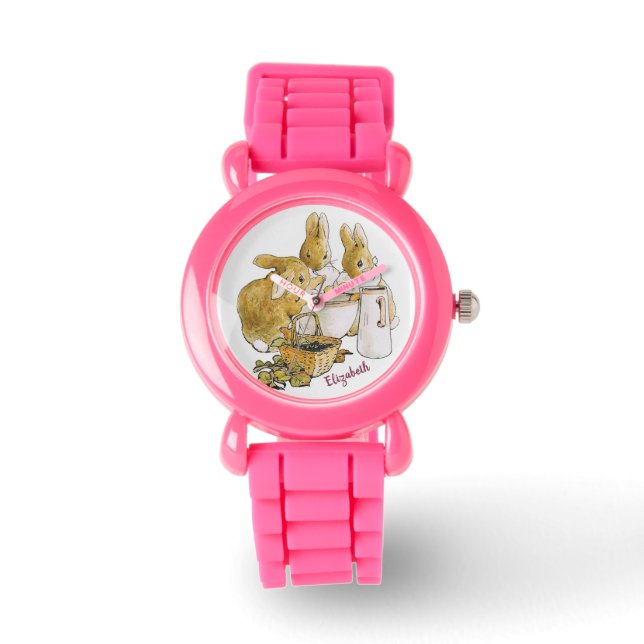 Personalised Beatrix Potter Rabbits Girls  Watch (Front)