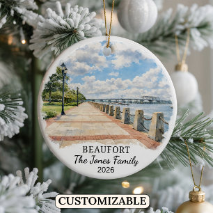 Personalised Beaufort Ornament, South Carolina Ceramic Tree Decoration
