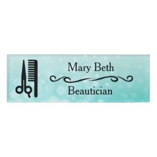 Personalised Beautician Beauty Salon Name Tags