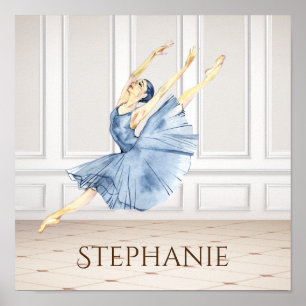 Personalised Beautiful Ballerina in Ballet Studio Poster