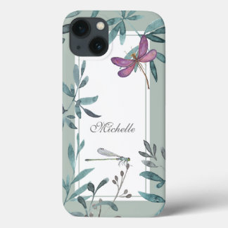 Personalised Beautiful Dragonfly Garden iPhone 13 Case