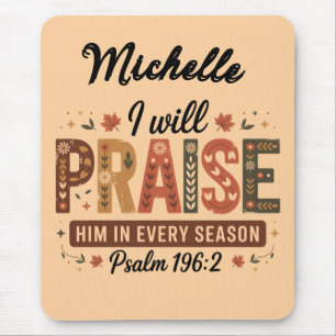 Personalised Beautiful Fall/Thanksgiving Christian Mouse Pad