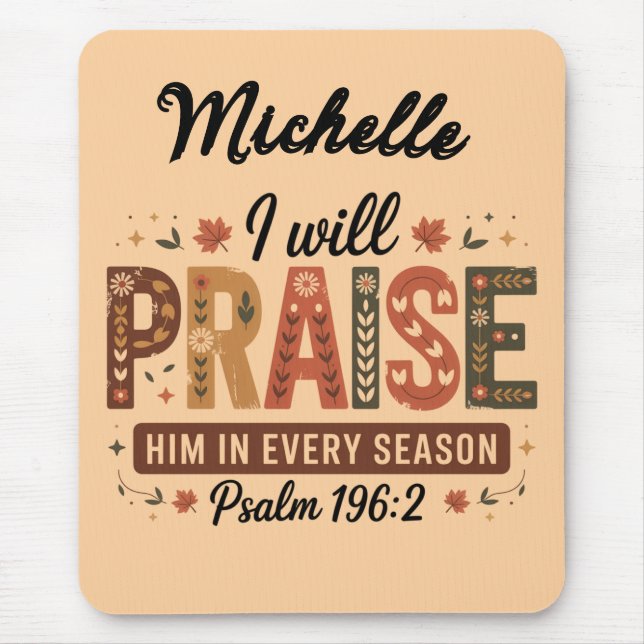Personalised Beautiful Fall/Thanksgiving Christian Mouse Pad (Front)