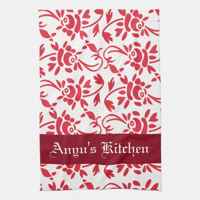 Personalised Beautiful Hungarian Art Tea Towel (Vertical)