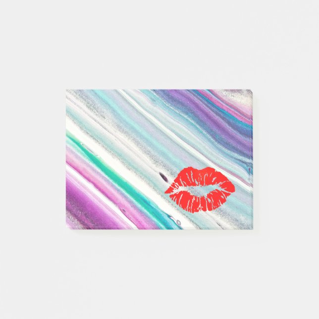 Personalised Beautiful Lips on marble Post-it Notes (Front)