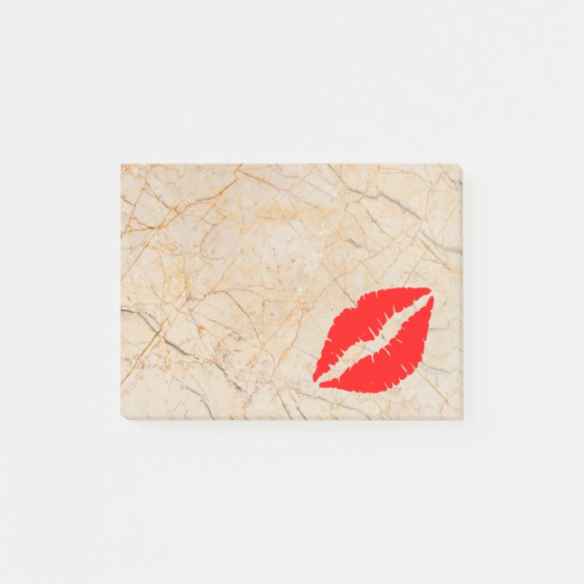 Personalised Beautiful Lips on marble Post-it Notes (Front)