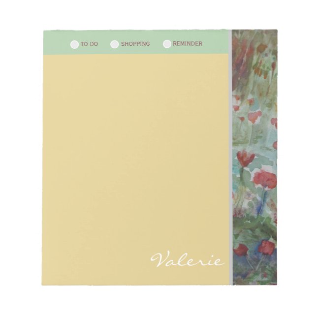 Personalised Beautiful Meadow Shopping List Notepad (Front)