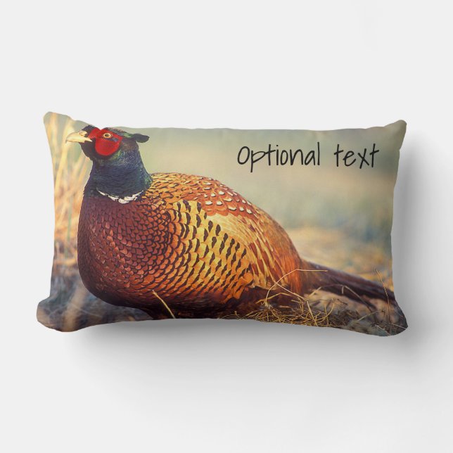 Personalised Beautiful Photograph of a Pheasant Lumbar Cushion (Front)