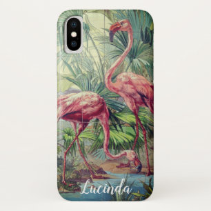 Personalised Beautiful Pink Flamingo Mural Case-Mate iPhone Case