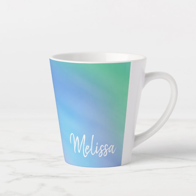 Personalised Beautiful Rainbow Sky Latte Mug (Right)