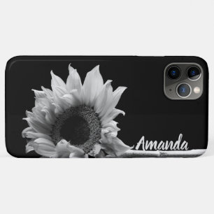 Personalised Beautiful Sunflower in Black & White Case-Mate iPhone Case