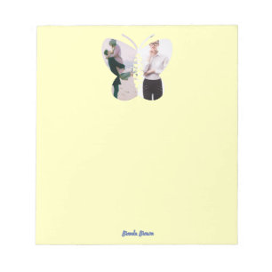 Personalised Beautiful Two Photo Butterfly Custom  Notepad