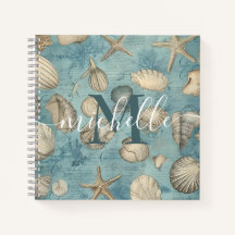 Personalised Beautiful Vintage Seashells In Blue