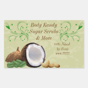 Personalised Beauty Business Coconut Scroll Label