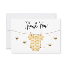 Personalised Bee Baby Shower Thank You Card
