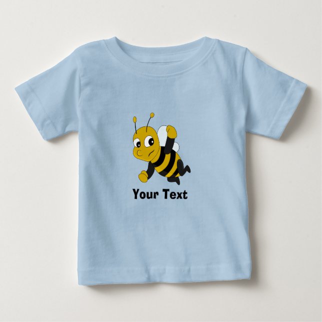 Personalised Bee cartoon Baby T-Shirt (Front)