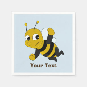 Personalised bee cartoon napkins