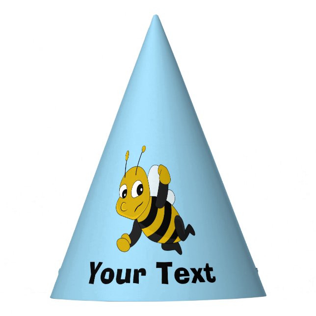 Personalised Bee cartoon Party Hat (Front)
