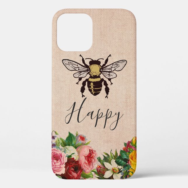 Personalised Bee Happy Phone Case (Back)